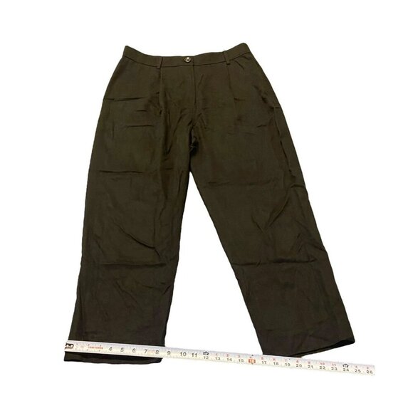 The Reset R Label Slouchy Trouser Pants Womens Large Cropped Black Lyocell - Picture 6 of 10